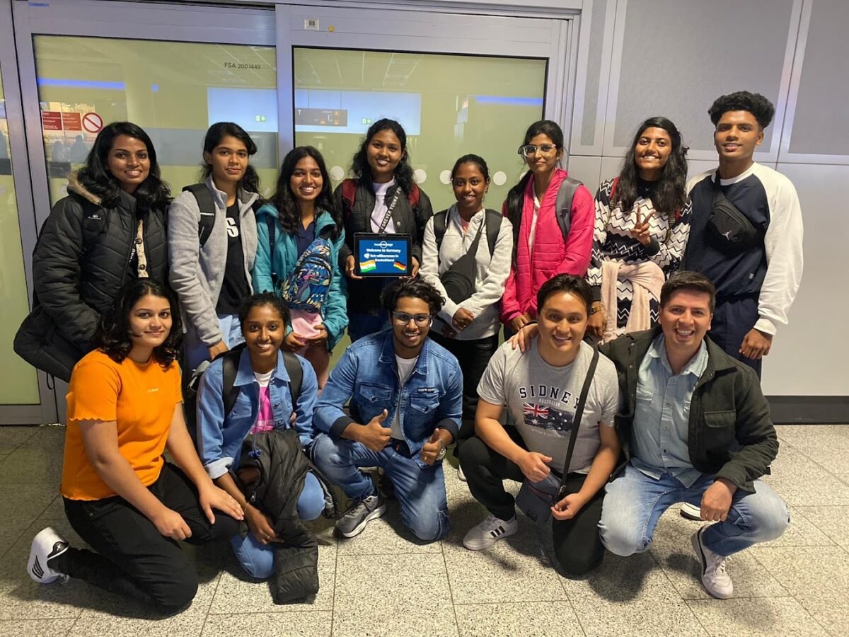 Our students arrive in Germany for study abroad program – first batch safe at airport, group photo