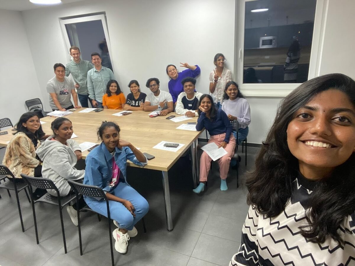 Study abroad orientation for our students in Germany – first batch classroom session, happy group selfie