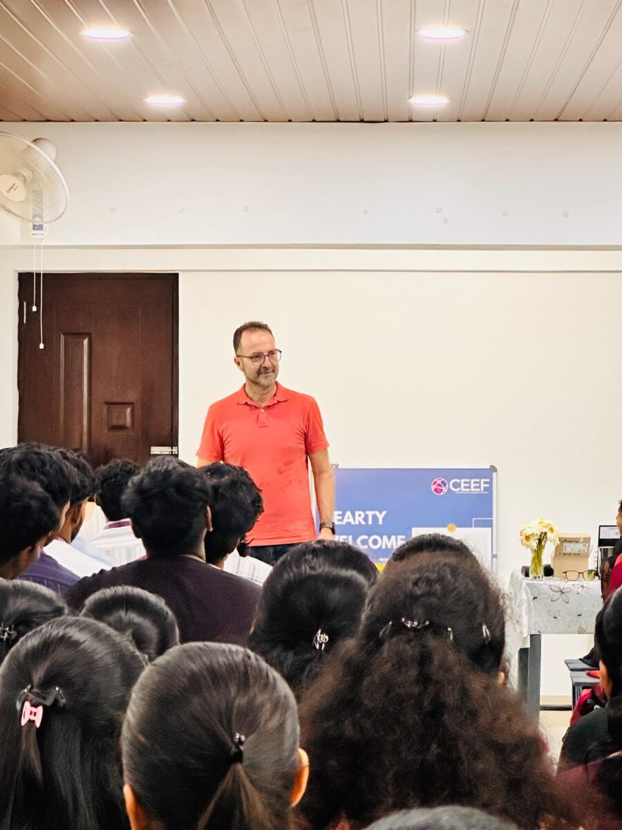Mr. Andelko Vesenjak, a German representative delivers an engaging seminar at CEEF to language learners.